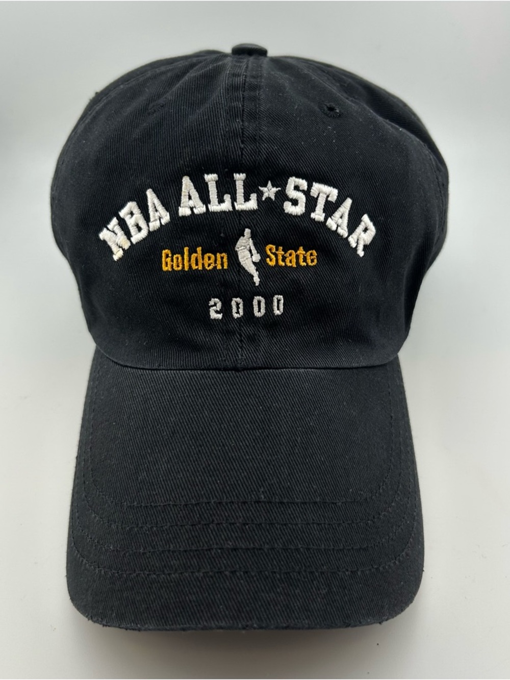 Vintage 2000 NBA All Star Black Hat Golden State Strapback NBAE Rare Adjustable